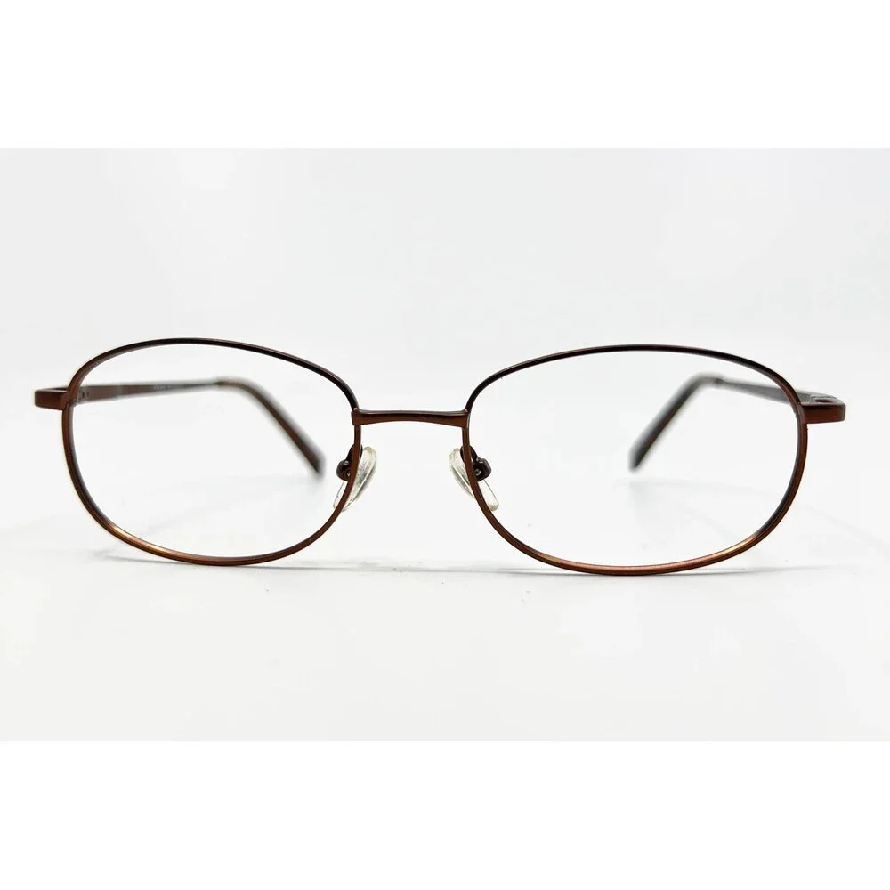 Modern Dictator Eyeglasses Men Brown Titanium Oval Frame 53-17-140